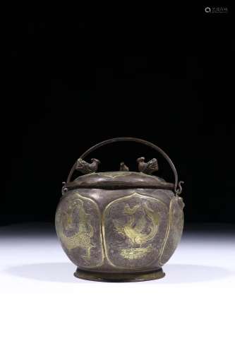 A Chinese Gilt Bronze Jar with Cover