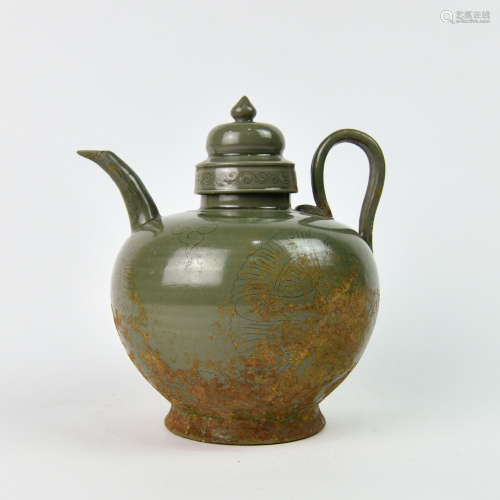 A Chinese Celadon Glazed Porcelain Pot