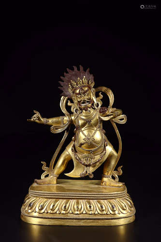 GILT BRONZE FIGURE OF MAHAKALA