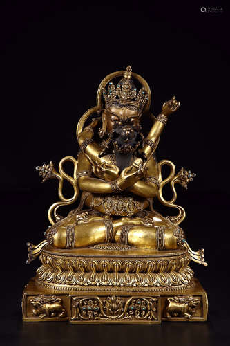 GILT BRONZE BUDDHA EMBEDDED TOPHUS