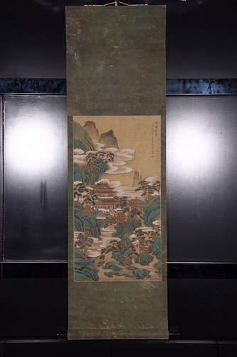 ZHAOBOJU' MARK SILK SCROLL PAINTING