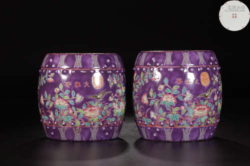 PURPLE GLAZE FLOWER PATTERN CHAIR