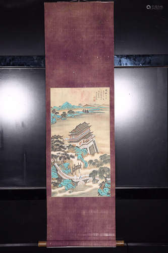 DONGBANGDA' MARK SILK SCROLL PAINTING