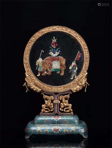 A Chinese Cloisonne Decoration with Inlaid