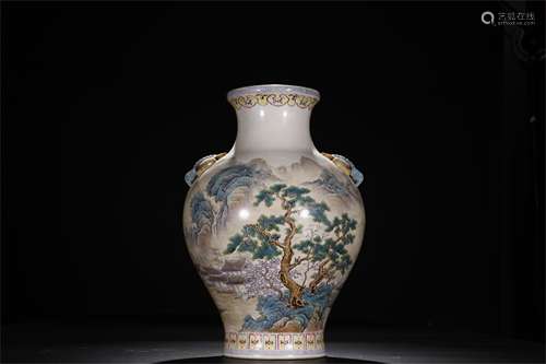 A Chinese Famille-Rose Porcelain Vase