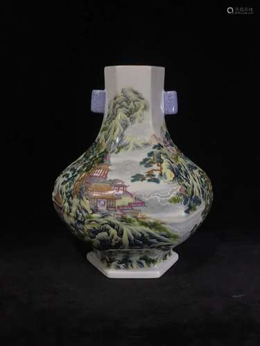 A Chinese Famille-Rose Porcelain Vase