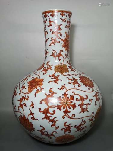 A Chinese Iron-Red Glazed Porcelain Vase