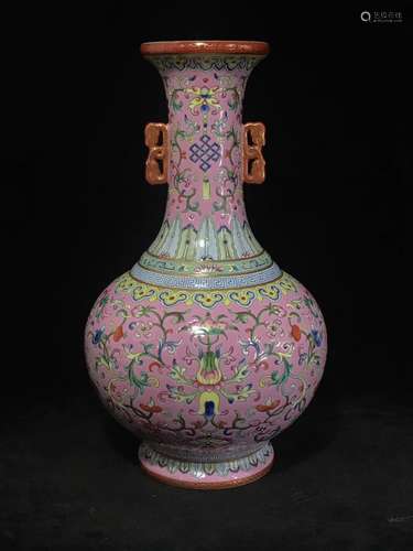 A Chinese Famille-Rose Porcelain Vase