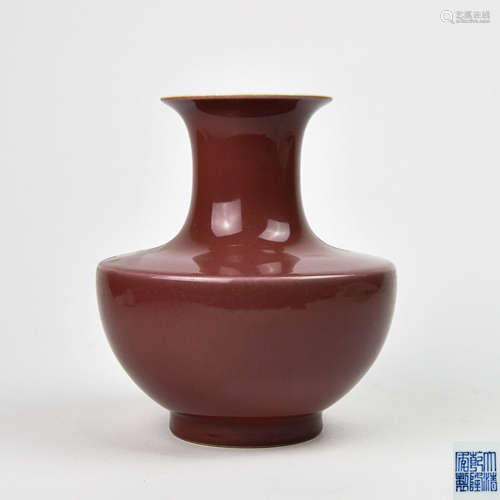 A Chinese Red Glazed Porcelain Vase