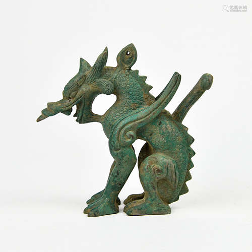 A Chinese Bronze Dragon Decoration