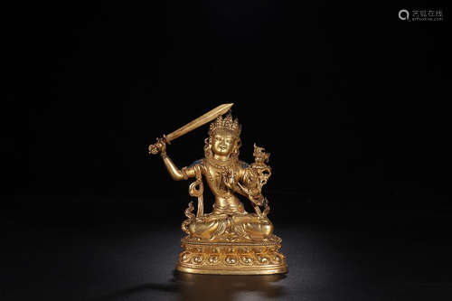 GILT BRONZE 'WENSHU' ORNAMENT