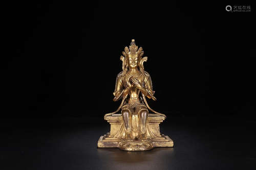 GILT BRONZE GUANYIN ORNAMENT