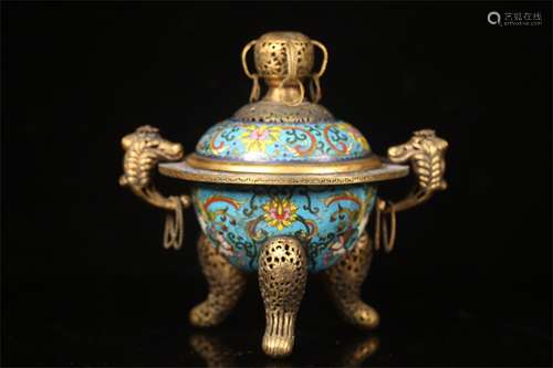 A Chinese Cloisonne Incense Burner