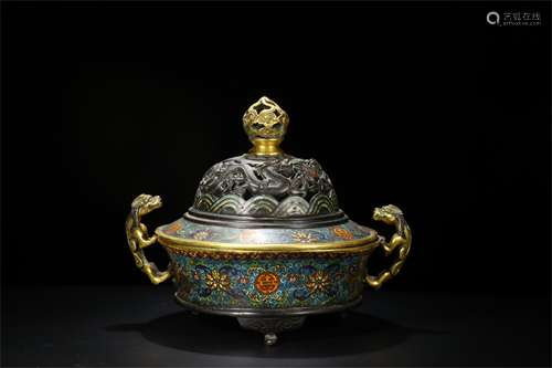 A Chinese Cloisonne Incense Burner