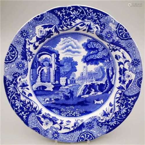 A British Blue and White Porcelain Plate