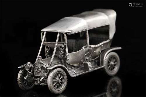 A Handmade Silver Opel Car Model
