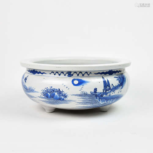 A Chinese Blue and White Porcelain Incense Burner