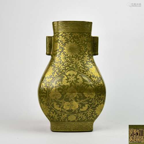 A Chinese Tea-Dust Glazed Porcelain Vase