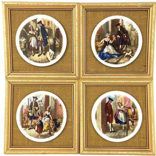 A Set of Four British Porcelain Paintings