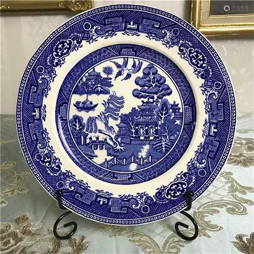 A European Blue and White Porcelain Plate