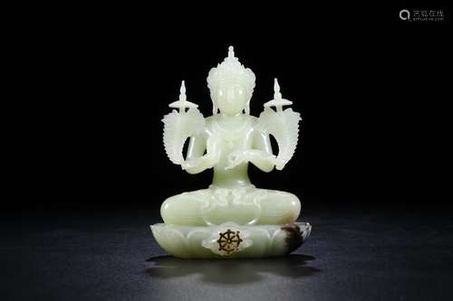 A Chinese Carved Jade Buddha