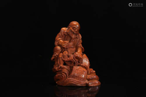 BAMBOO CARVING FIGURE ORNAMENT