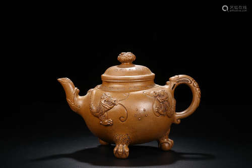 ZISHA DRAGON PATTERN TEAPOT