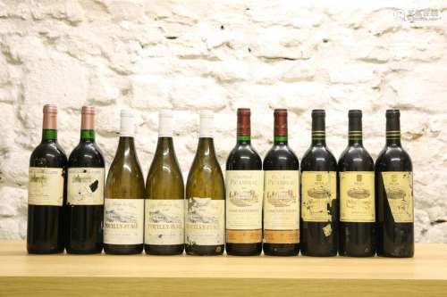 10 BOTTLES MIXED LOT MATURE CLARET, RIOJA AND POUILLY