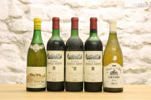 5 BOTTLES MIXED LOT TO INCLUDE CHATEAU LEOVILLE BARTON