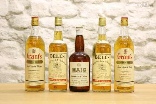 5 BOTTLES MIXED LOT PROPRIETORY SCOTCH WHISKY ALL FROM