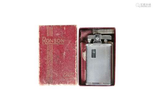A VINTAGE RONSON LIGHTER, in original box with pouch