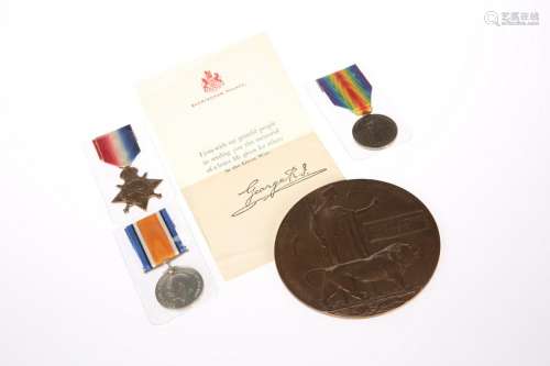 A WWI CASUALTY GROUP OF THREE MEDALS, W.A. Wright