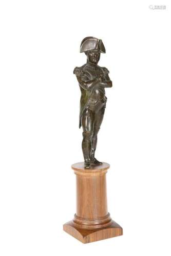 A PATINATED BRONZE FIGURE OF NAPOLEON, LATE 19TH