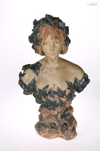 A COMPOSITION BUST OF A NYMPH, IN THE ART NOUVEAU