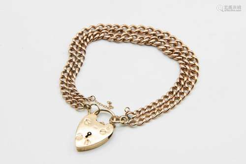 A VICTORIAN 9CT GOLD CURB LINK BRACELET, with padlock