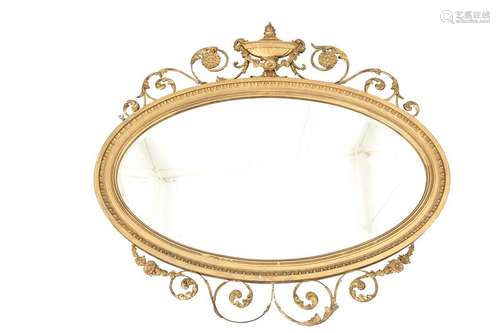 AN ADAM REVIVAL GILT-COMPOSITION MIRROR, 19TH CENTURY,