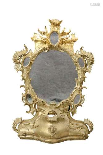 A ROCOCO REVIVAL CARVED AND GILDED MIRROR, 19TH