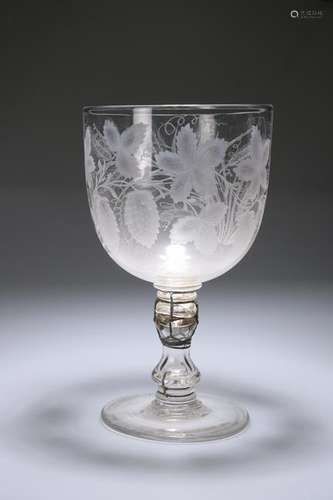 AN OVERSIZED HARVEST RUMMER, MID 19TH CENTURY, of very