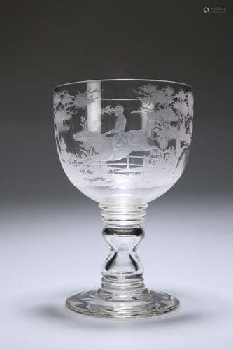 HUNTING INTEREST: A VICTORIAN GLASS OVER-SIZED RUMMER,