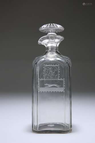 HUNTING INTEREST: A REGENCY DECANTER, of square section