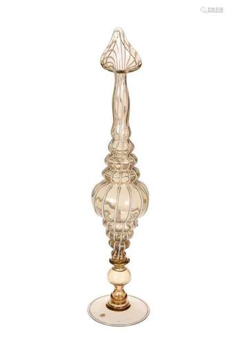 A LARGE VENETIAN GLASS VASE, OF TALL JACK IN THE PULPIT