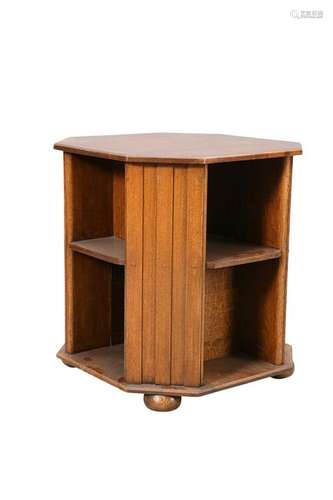 A HEALS OAK BOOK TABLE, STAMPED W. LETHABY, of