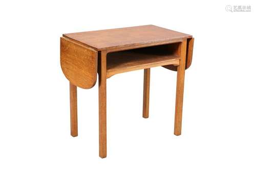 A FINE COTSWOLD SCHOOL GOLDEN OAK DROP-END SIDE TABLE