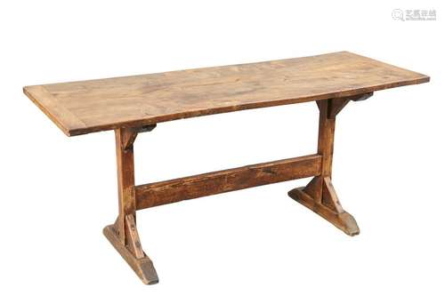 AN ELM AND PINE TAVERN TABLE, LATE 18TH/EARLY 19TH