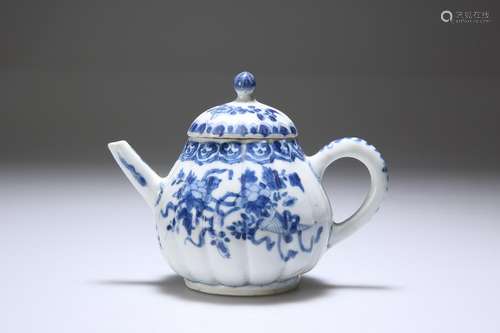 A CHINESE BLUE AND WHITE TEAPOT, KANGXI PERIOD, the