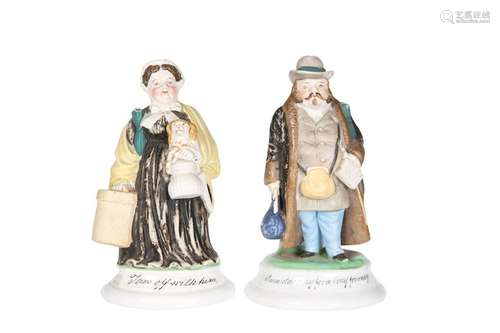 A PAIR OF HUMOROUS FAIRINGS, c. 1900,Â  a gentleman and