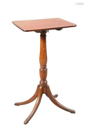 A GEORGE III MAHOGANY TILT-TOP TRIPOD TABLE, the hinged