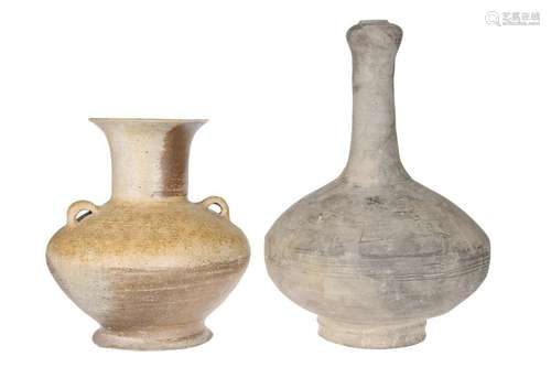 TWO MIDDLE EASTERN GLAZED TERRACOTTA VESSELS, each with