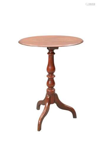 A VICTORIAN MAHOGANY TRIPOD TABLE, with oval top. 73cm