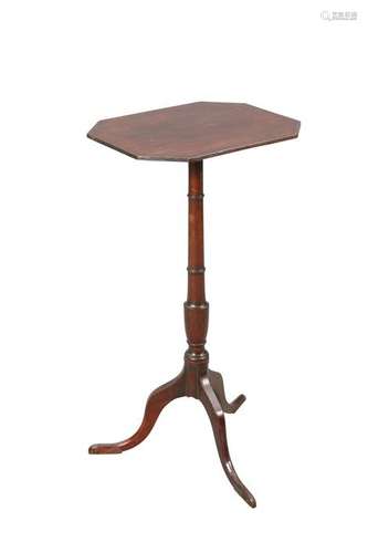 A GEORGE III MAHOGANY TRIPOD TABLE, the rectangular top